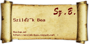 Szilák Bea névjegykártya